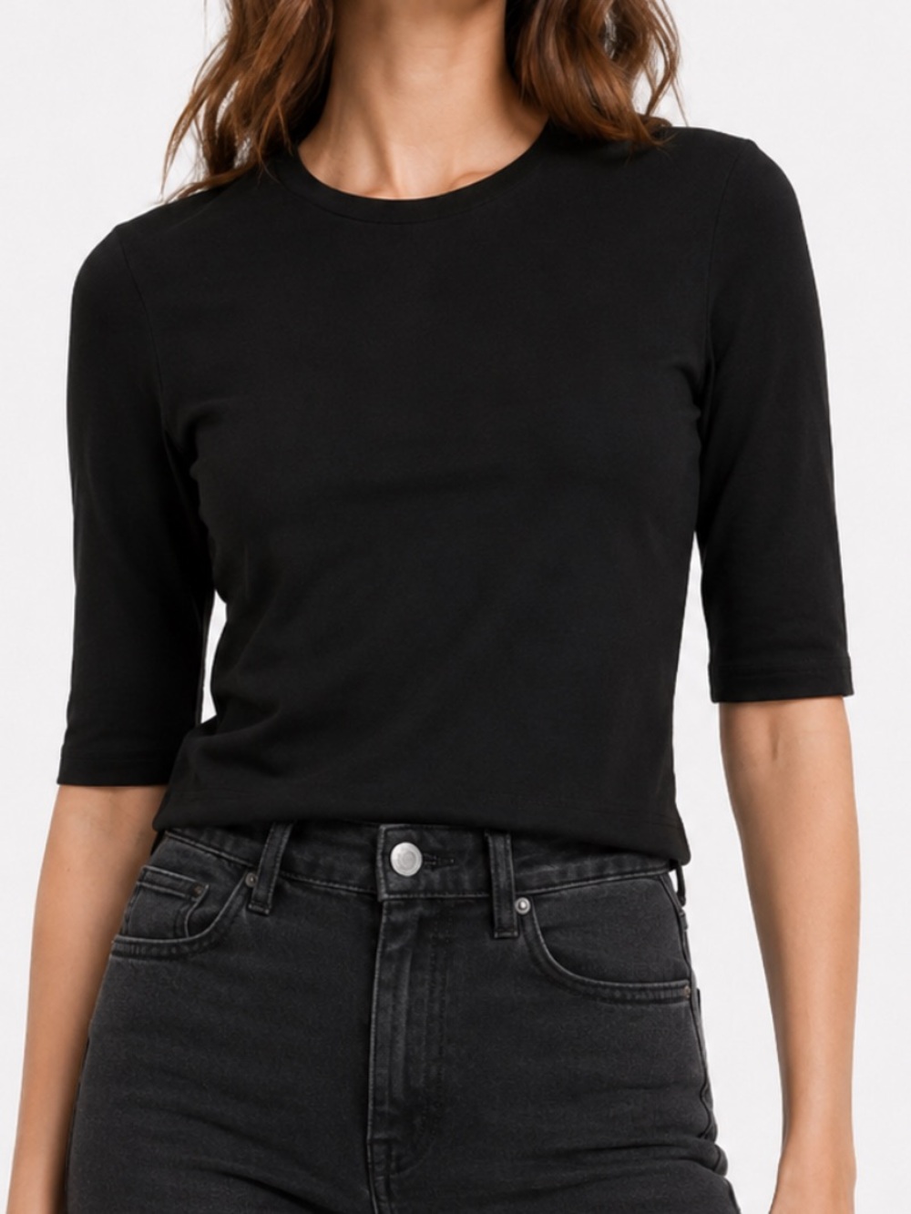 NWT - Rosetta Getty - Women’s Cropped T-Shirt Top - Black